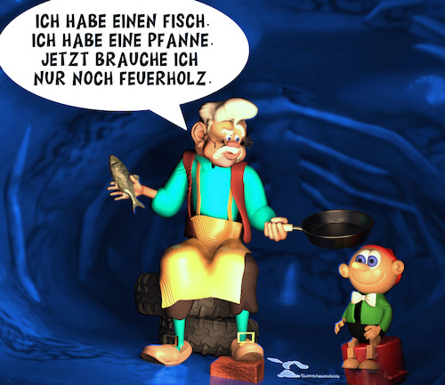 Cartoon: Pinochio (medium) by Rüsselhase tagged pinochio,holz