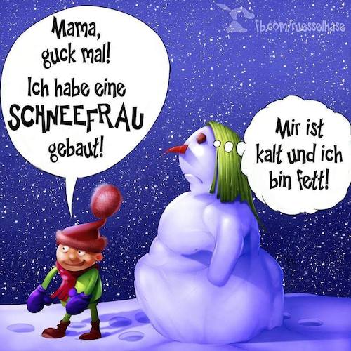 Cartoon: Schneefrau (medium) by Rüsselhase tagged schneefrau,typischfrau