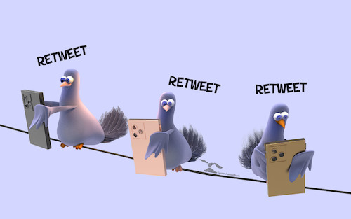 Cartoon: Twitter (medium) by Rüsselhase tagged bird,twitter,tweet