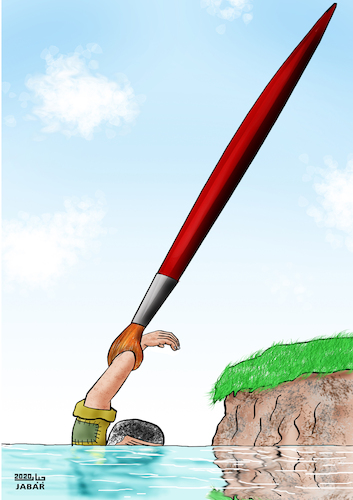 Cartoon: art pen (medium) by jabar tagged pen