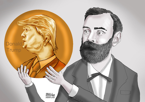 Cartoon: Nobel received the Trump Prize (medium) by jabar tagged prize,nobel