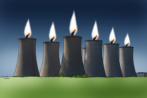 Cartoon: atomka (medium) by Lubomir Kotrha tagged electricity,power,electricity,power