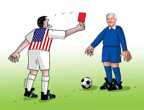 Cartoon: bidenred22 (medium) by Lubomir Kotrha tagged usa,elections,biden,harris,trump,usa,elections,biden,harris,trump