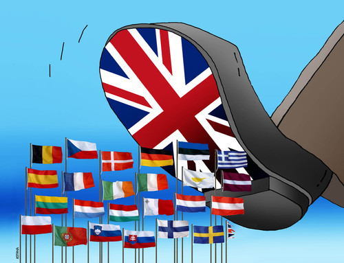 Cartoon: briteu (medium) by Lubomir Kotrha tagged eu,summit,brexit,europa,cameron,referendum