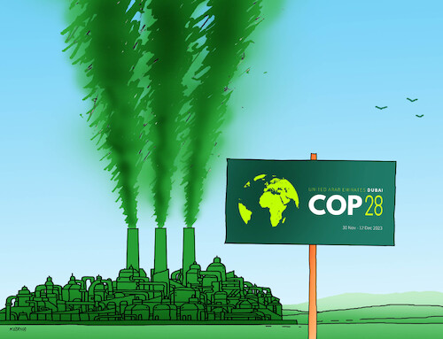 Cartoon: copgreen28 (medium) by Lubomir Kotrha tagged climate,dubai,cop28,climate,dubai,cop28