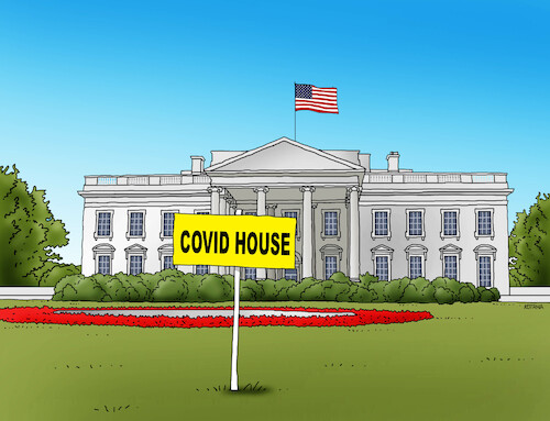 Cartoon: covidhouse (medium) by Lubomir Kotrha tagged covid,biden,usa,white,house,covid,biden,usa,white,house
