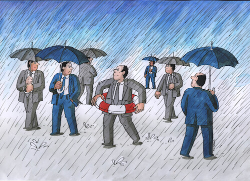 Cartoon: dazdokol (medium) by Lubomir Kotrha tagged water,rain,downpour,floods,water,rain,downpour,floods