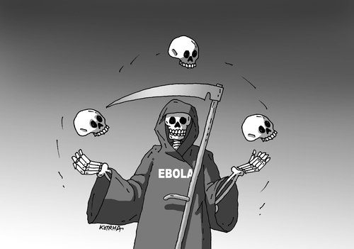 Cartoon: ebo-bw (medium) by Lubomir Kotrha tagged ebola,word,people