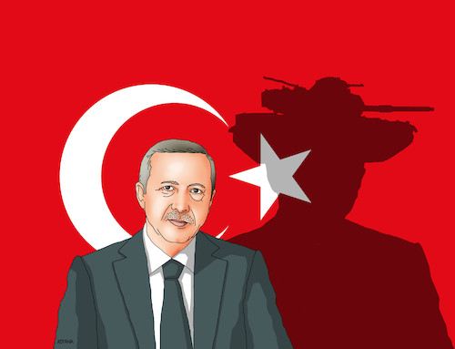 Cartoon: erdotank (medium) by Lubomir Kotrha tagged turkey,syria,kurds,isis,usa,war,erdogan,assad,trump,putin