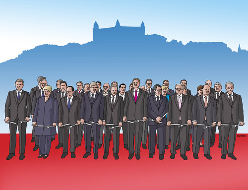 Cartoon: euhladosi (medium) by Lubomir Kotrha tagged eu,summit,bratislava,slovakia,europe