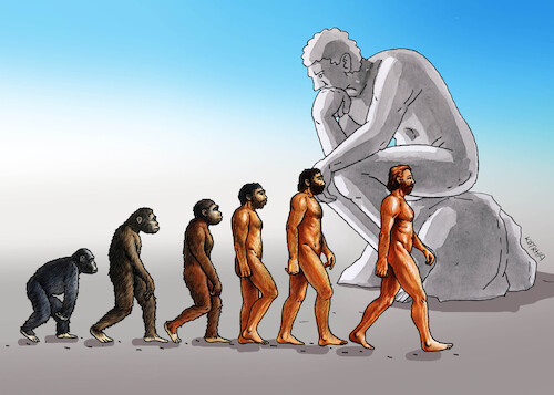 Cartoon: evolut2024 (medium) by Lubomir Kotrha tagged evolution,evolution