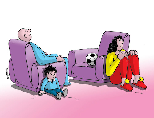 Cartoon: futkreslo (medium) by Lubomir Kotrha tagged qatar,football,championships,qatar,football,championships