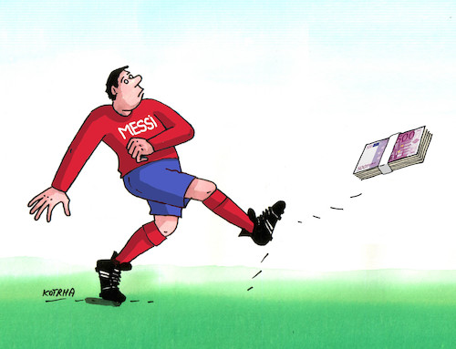 Cartoon: futmessi (medium) by Lubomir Kotrha tagged lionel,messi,france,barcelona,psg,paris,football,lionel,messi,france,barcelona,psg,paris,football