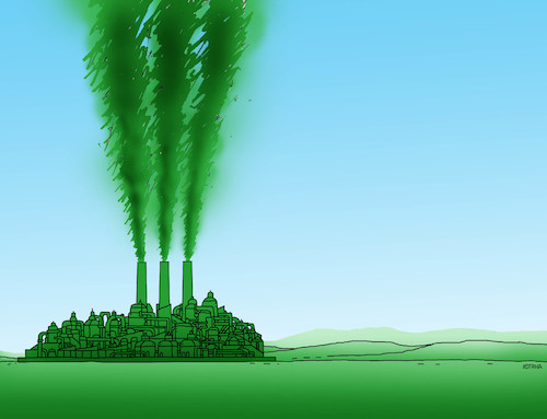 Cartoon: greenclimate (medium) by Lubomir Kotrha tagged climate,world,green,greta