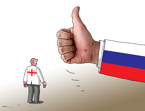 Cartoon: gruzpalec (medium) by Lubomir Kotrha tagged georgia,elections,democracy,european,union,russia,georgia,elections,democracy,european,union,russia