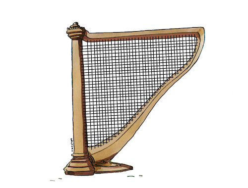 Cartoon: harfsuper (medium) by Lubomir Kotrha tagged music,musical,instruments,harp,music,musical,instruments,harp