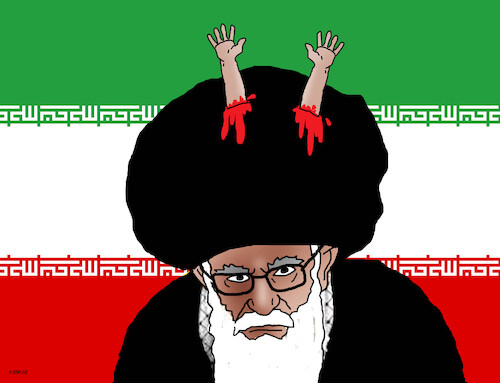 Cartoon: iranovo (medium) by Lubomir Kotrha tagged iran,protests,usa,iran,protests,usa