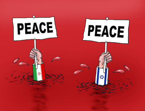 Cartoon: iranpeace (medium) by Lubomir Kotrha tagged iran,israel,war,peace,usa,trump,iran,israel,war,peace,usa,trump