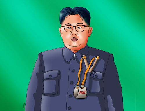 Cartoon: kimpeace (medium) by Lubomir Kotrha tagged korea,north,south,kim,war,peace,world