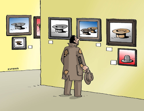 Cartoon: klobobrazy-far (medium) by Lubomir Kotrha tagged art,da,vinci,van,gogh,auction,money,christies,museum