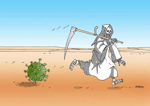 Cartoon: koronabeh (medium) by Lubomir Kotrha tagged coronavirus,covid,19,pandemics