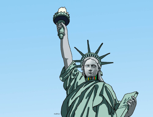 Cartoon: libertyrobot (medium) by Lubomir Kotrha tagged artificial,intelligence,robots,artificial,intelligence,robots