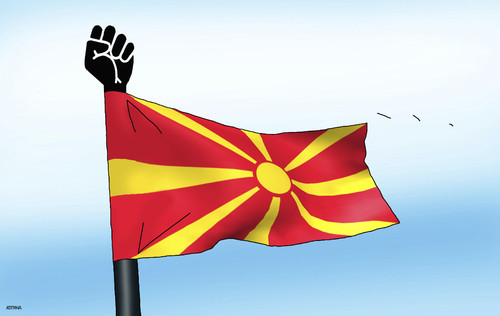 Cartoon: macepast (medium) by Lubomir Kotrha tagged protests,macedonie