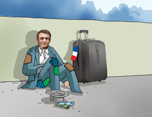 Cartoon: macrozobro (medium) by Lubomir Kotrha tagged france,macron,crisis,france,macron,crisis