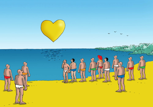 Cartoon: majdovol (medium) by Lubomir Kotrha tagged may,love,woman,man,may,love,woman,man