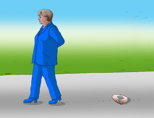 Cartoon: merkelruk (medium) by Lubomir Kotrha tagged angela,merkel,cdu,germany,euro,dollar