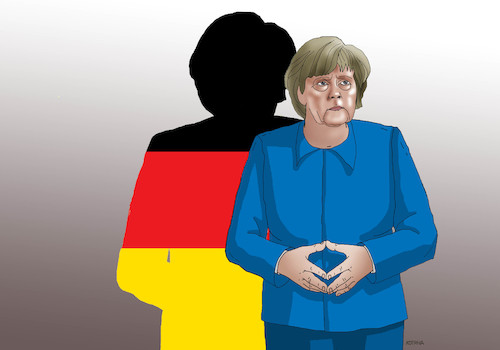 Cartoon: merkolor (medium) by Lubomir Kotrha tagged germany,elections,wahlen,merkel,schulz,eu