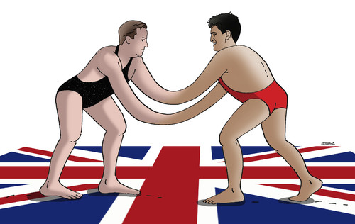 Cartoon: milicamer (medium) by Lubomir Kotrha tagged election,in,the,uk,cameron,miliband