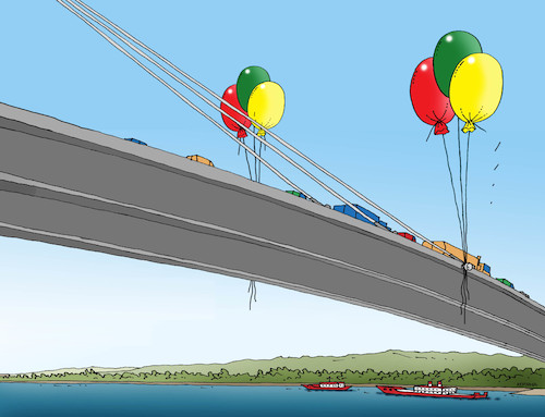 Cartoon: mostbalons (medium) by Lubomir Kotrha tagged bridges