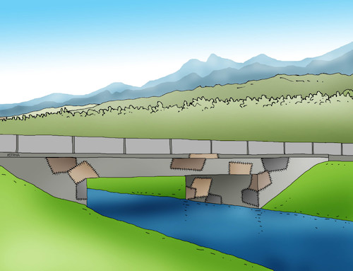Cartoon: mostzaplat (medium) by Lubomir Kotrha tagged bridges