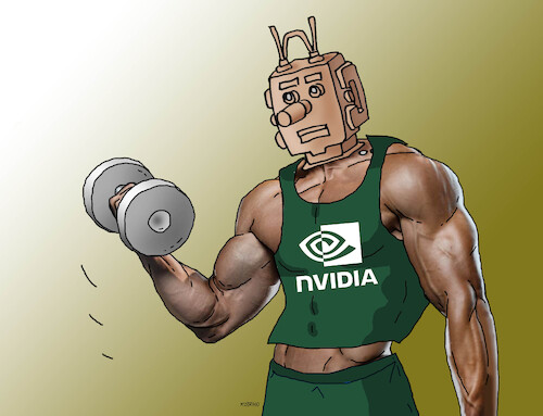 Cartoon: nvidia25 (medium) by Lubomir Kotrha tagged nvidia,it,ai,nvidia,it,ai