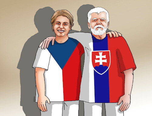 Cartoon: prezivlajk23 (medium) by Lubomir Kotrha tagged czech,slovak,prezidents,caputova,pavel,czech,slovak,prezidents,caputova,pavel