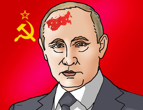 Cartoon: putincelo (medium) by Lubomir Kotrha tagged putin,russia,cccp,putin,russia,cccp