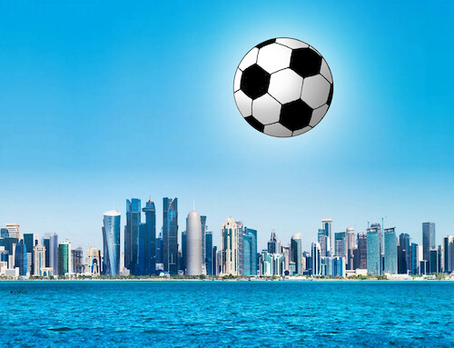 Cartoon: qatarsun (medium) by Lubomir Kotrha tagged qatar,football,championships,qatar,football,championships