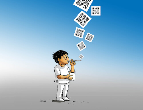 Cartoon: qrbuble (medium) by Lubomir Kotrha tagged qr,code,qr,code