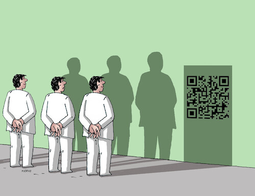 Cartoon: qrtien (medium) by Lubomir Kotrha tagged qr,code,qr,code