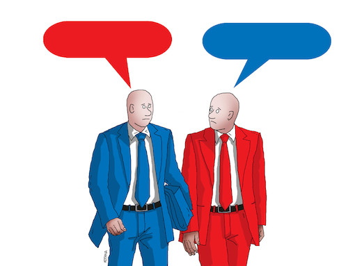 Cartoon: redblue (medium) by Lubomir Kotrha tagged red,blue