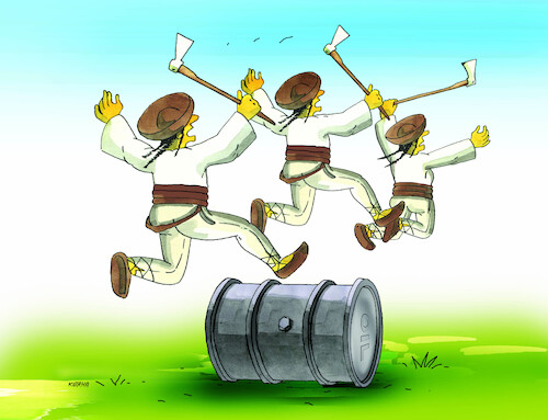 Cartoon: ropaskoky (medium) by Lubomir Kotrha tagged oil,oil