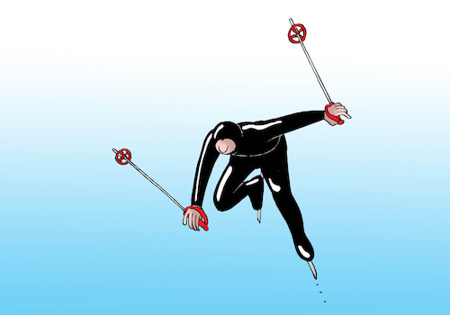 Cartoon: rychlar-far (medium) by Lubomir Kotrha tagged winter,olympic,games,italy,winter,olympic,games,italy