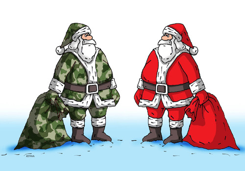 Cartoon: santamask (medium) by Lubomir Kotrha tagged christmas,santa,claus