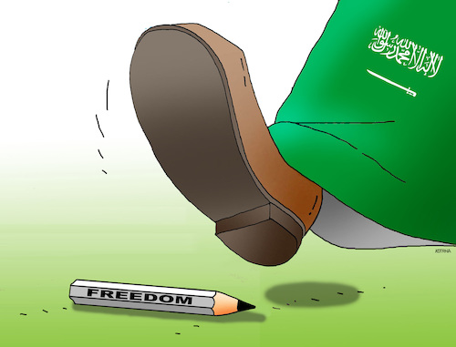 Cartoon: saudfreedom (medium) by Lubomir Kotrha tagged journalist,saudi