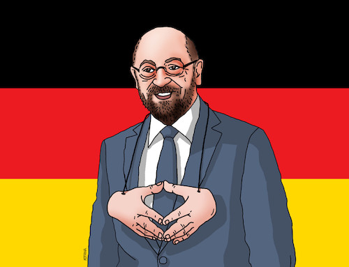 Cartoon: schulzhands (medium) by Lubomir Kotrha tagged germany,elections,wahlen,merkel,schulz,eu