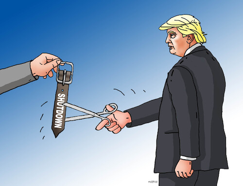 Cartoon: shutnoznic (medium) by Lubomir Kotrha tagged usa,trump,shutdown,usa,trump,shutdown