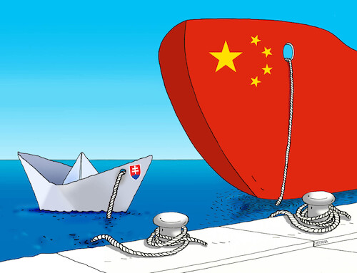 Cartoon: sklodicka (medium) by Lubomir Kotrha tagged china,cheap,cars,chinese,economy,world,pellegrini,slovakia,china,cheap,cars,chinese,economy,world,pellegrini,slovakia
