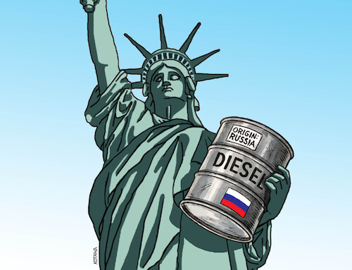 Cartoon: slobodadiesel (medium) by Lubomir Kotrha tagged trump,putin,usa,russia,diesel,trump,putin,usa,russia,diesel