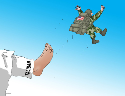 Cartoon: taliusa (medium) by Lubomir Kotrha tagged afganistan,taliban,usa,war,afganistan,taliban,usa,war